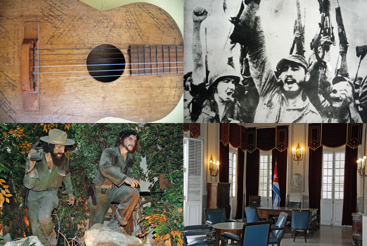 85 Havana Centro - Museo de la Revolucion - Castro Guitar, Fidel and Raul Castro 1957, Camilo Cienfuegos and Che Guevara, former Presidential Office